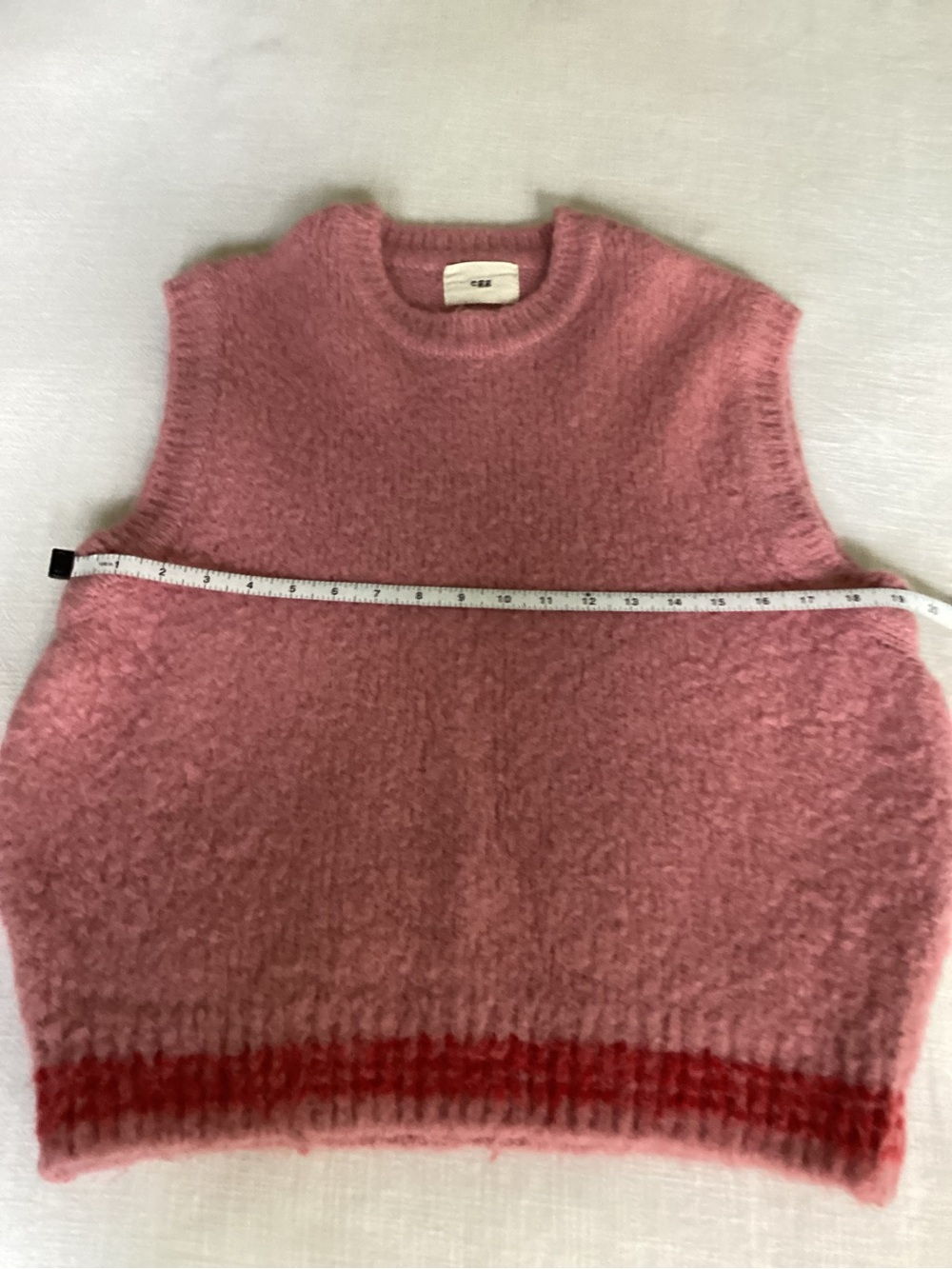 Egg Trading Fuzzy Alpaca Wool Blend Boucle Sweater Vest Large Pink Korea - Picture 12 of 16